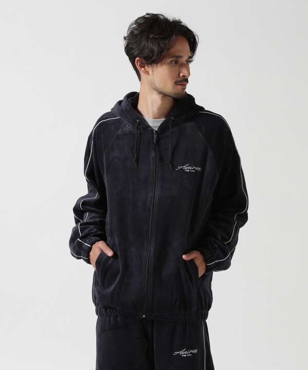 VELOUR ZIP PRAKA CURSIVE LOGO / ベロア ジップ パーカー カーシブロ