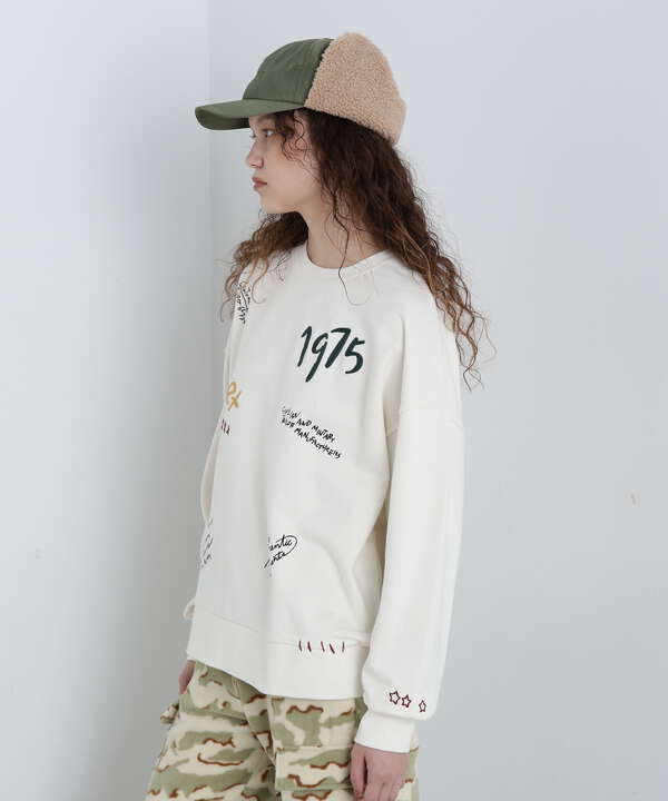 《直営店限定》HAND LIKE EMBROIDERY SWEAT/ハンドライク刺繍スウェット