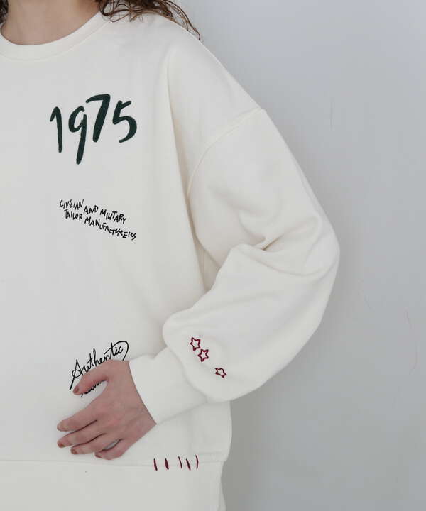 《直営店限定》HAND LIKE EMBROIDERY SWEAT/ハンドライク刺繍スウェット