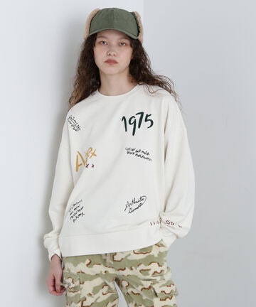 《直営店限定》HAND LIKE EMBROIDERY SWEAT/ハンドライク刺繍スウェット