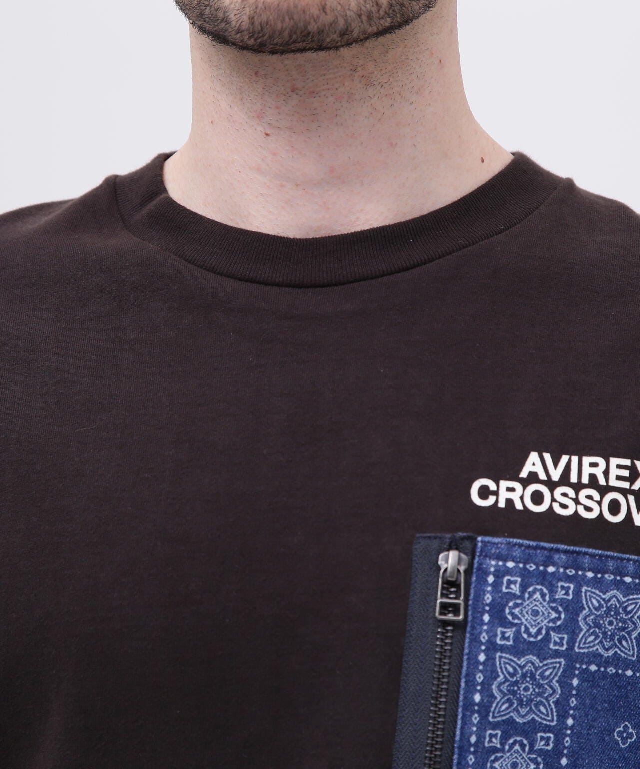 《CROSSOVER》DENIM POCKET T-SHIRT / クロスオーバー デニム ポケット Tシャツ  / AVIREX 