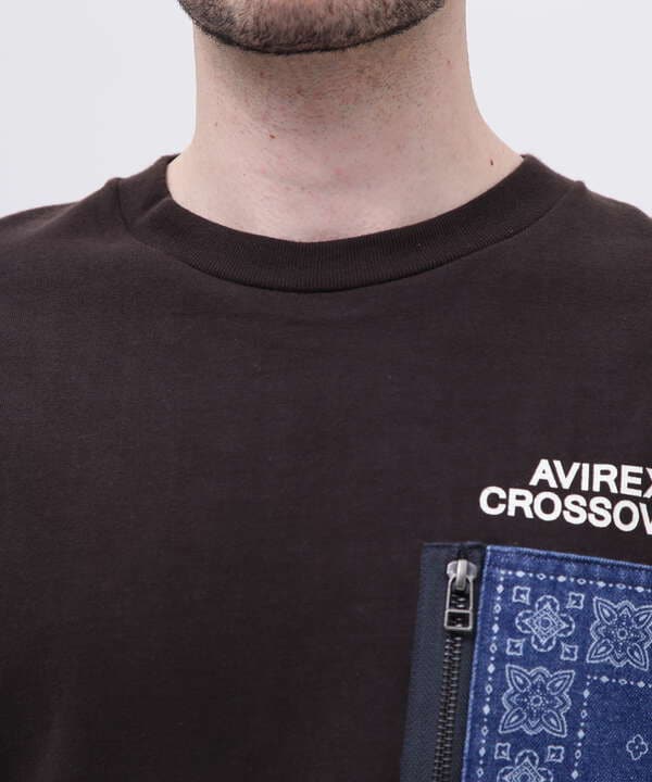 《CROSSOVER》DENIM POCKET T-SHIRT / クロスオーバー デニム ポケット Tシャツ  / AVIREX 