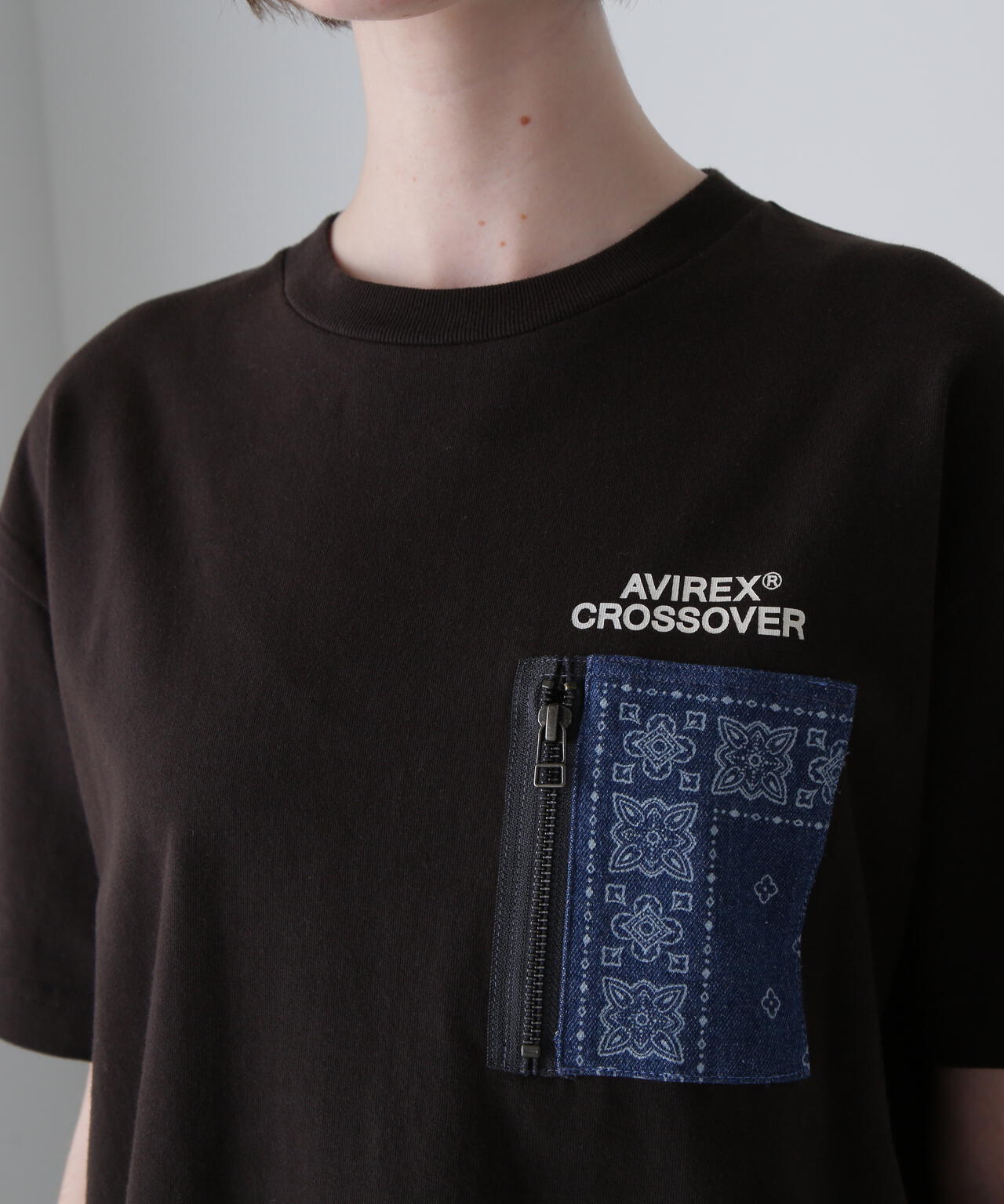 《CROSSOVER》DENIM POCKET T-SHIRT / クロスオーバー デニム ポケット Tシャツ