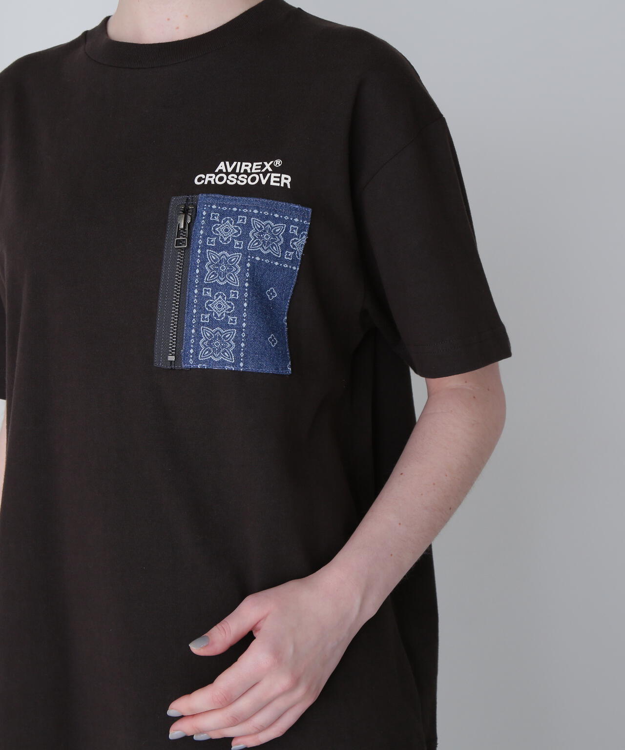 《CROSSOVER》DENIM POCKET T-SHIRT / クロスオーバー デニム ポケット Tシャツ