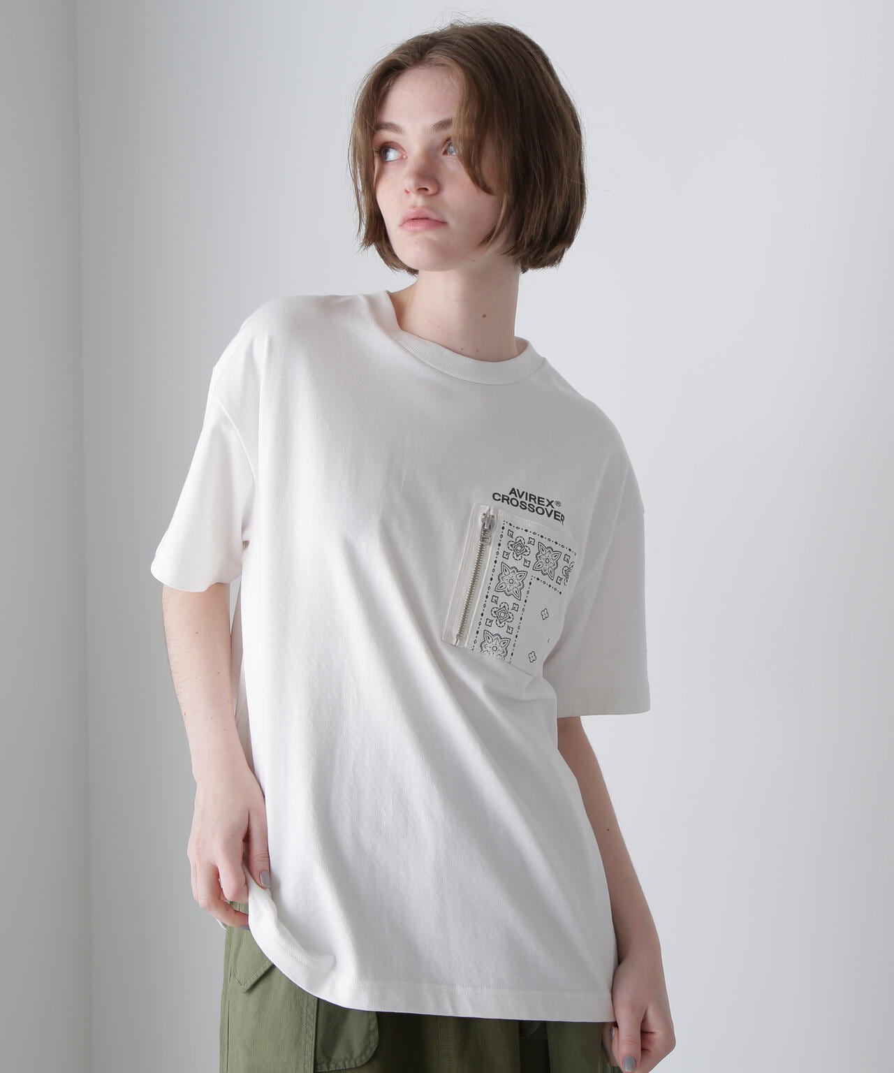 《CROSSOVER》DENIM POCKET T-SHIRT / クロスオーバー デニム ポケット Tシャツ