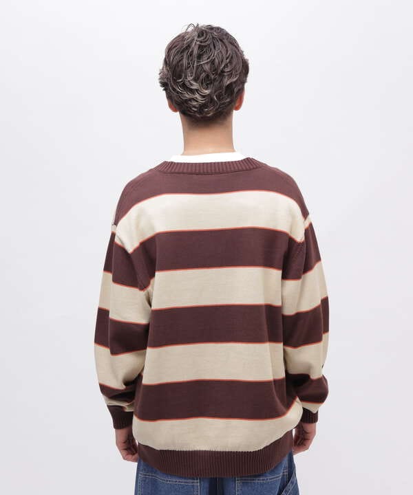 V-NECK BORDER KNIT / Vネック ボーダー ニット / AVIREX / アヴィレックス