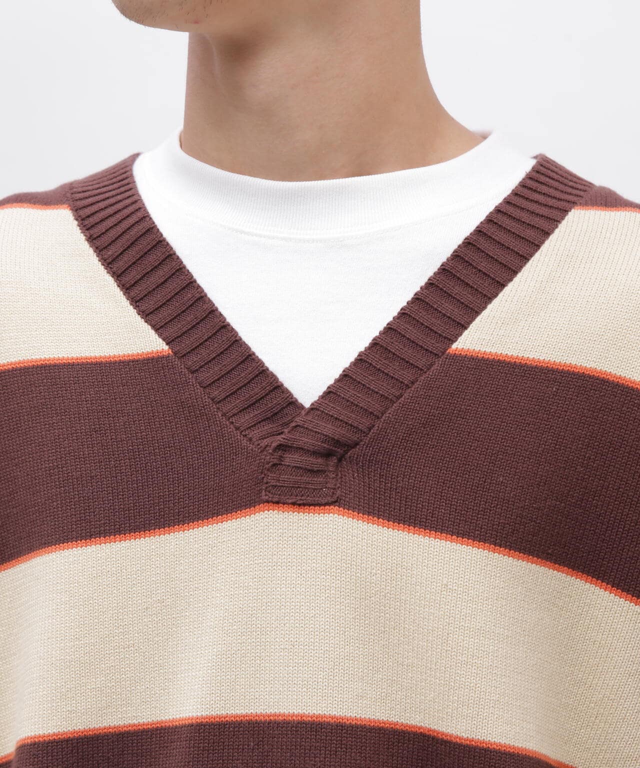 V-NECK BORDER KNIT / Vネック ボーダー ニット / AVIREX / アヴィレックス