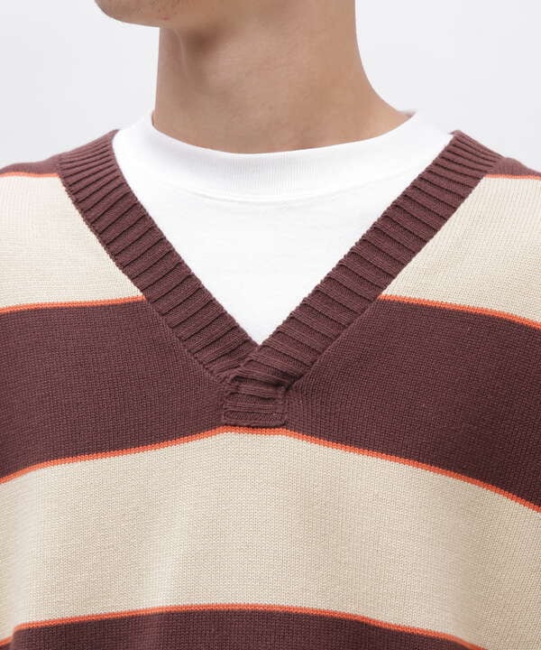 V-NECK BORDER KNIT / Vネック ボーダー ニット / AVIREX / アヴィレックス