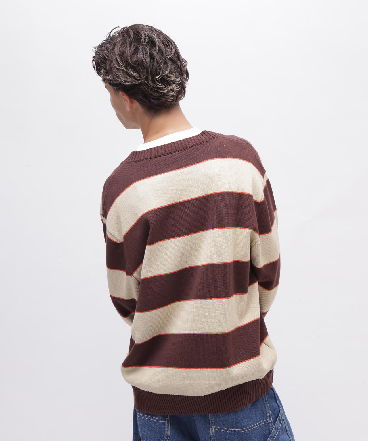 V-NECK BORDER KNIT / Vネック ボーダー ニット / AVIREX / アヴィレックス