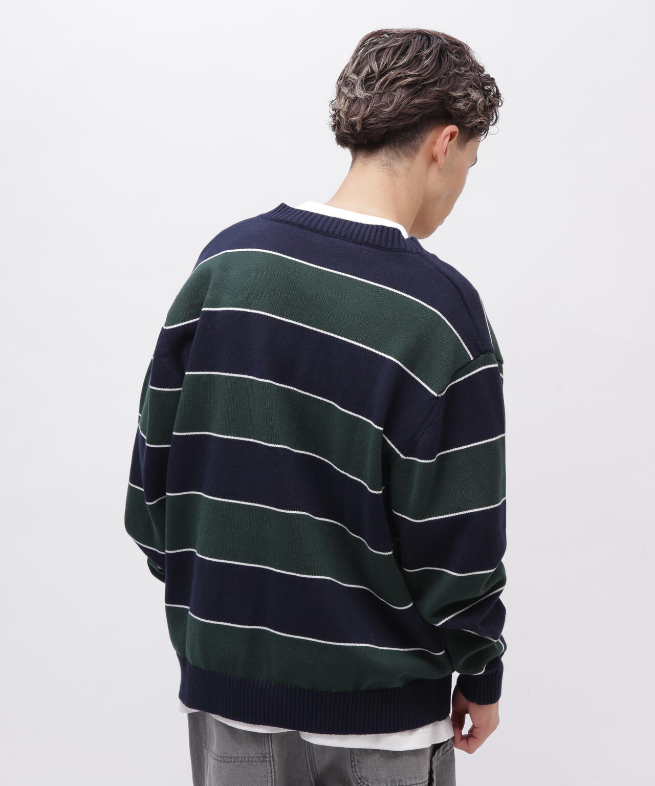 V-NECK BORDER KNIT / Vネック ボーダー ニット / AVIREX / アヴィレックス