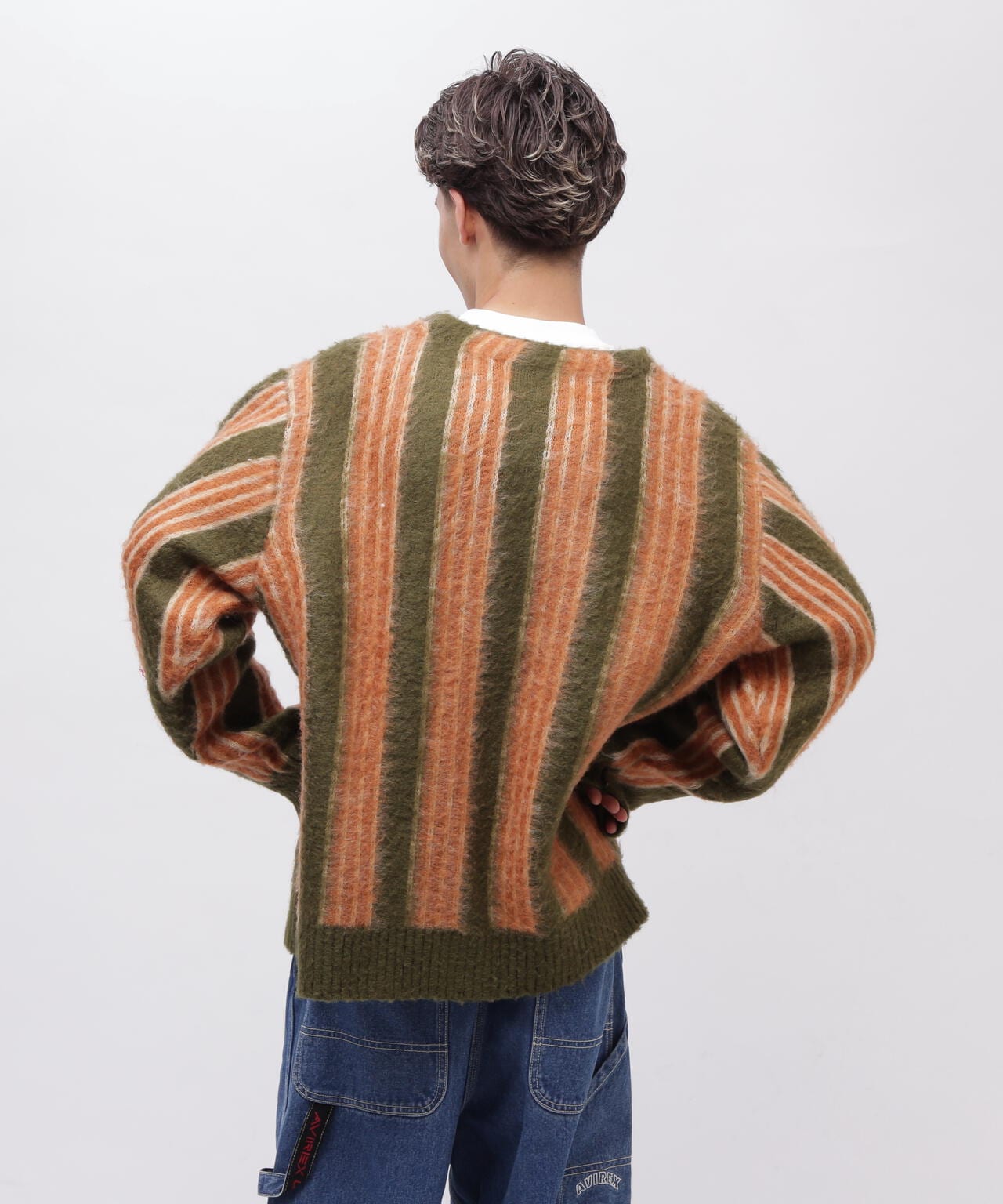 STRIPE MOHAIR LIKE CARDIGAN / ストライプ モヘア ライク カーディガン / AVIREX / アヴィレックス