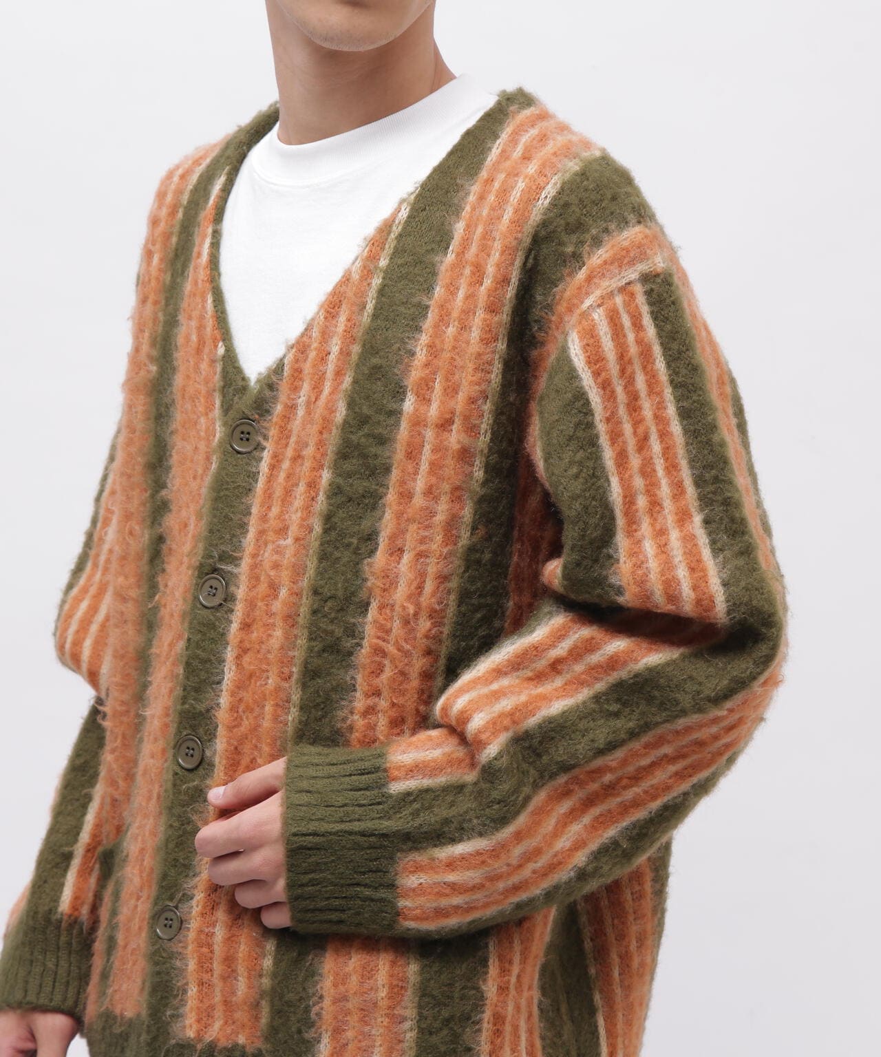 STRIPE MOHAIR LIKE CARDIGAN / ストライプ モヘア ライク カーディガン / AVIREX / アヴィレックス