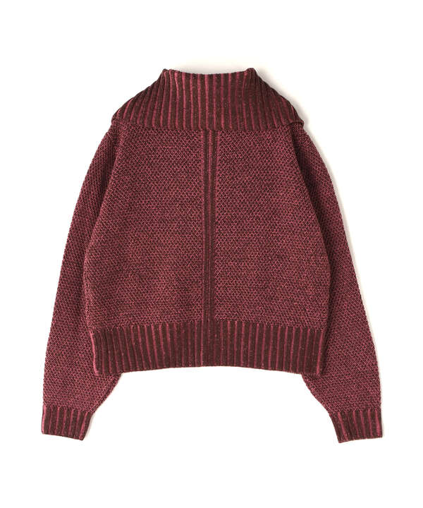 ZIP TURTLE NECK MELANGE KNIT TOPS/ジップタートルネックメランジ