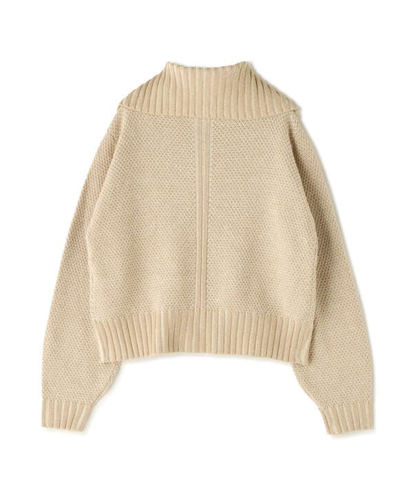 ZIP TURTLE NECK MELANGE KNIT TOPS/ジップタートルネックメランジ