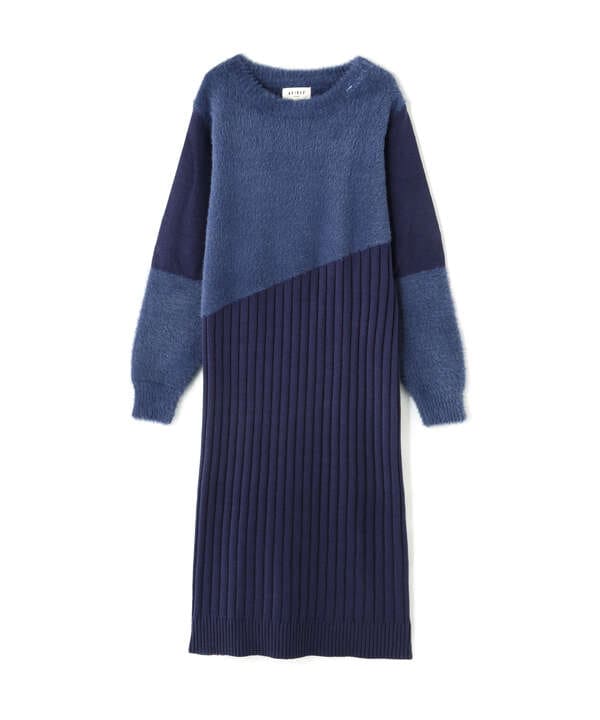 《直営店限定》FLAT×SHAGGY KNIT ONEPIECE/フラット×シャギーニット