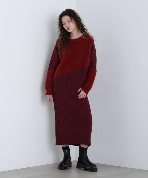 《直営店限定》FLAT×SHAGGY KNIT ONEPIECE/フラット×シャギーニット