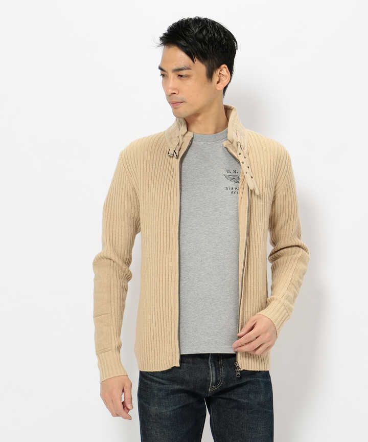 avirex/アヴィレックス/メンズ/STRAP KNIT CARDIGAN/ストラップ