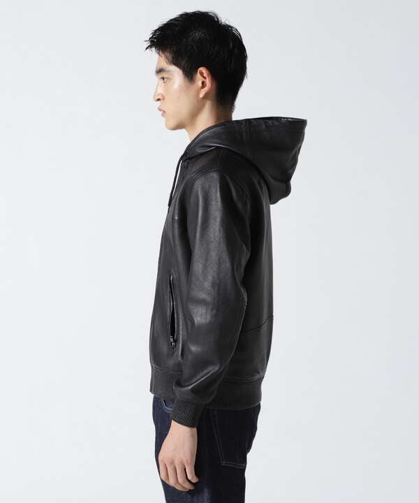 《WEB&DEPOT限定》LEATHER HOODIE/レザーフードジャケット