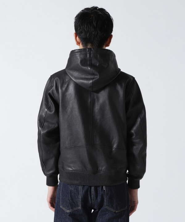 《WEB&DEPOT限定》LEATHER HOODIE/レザーフードジャケット