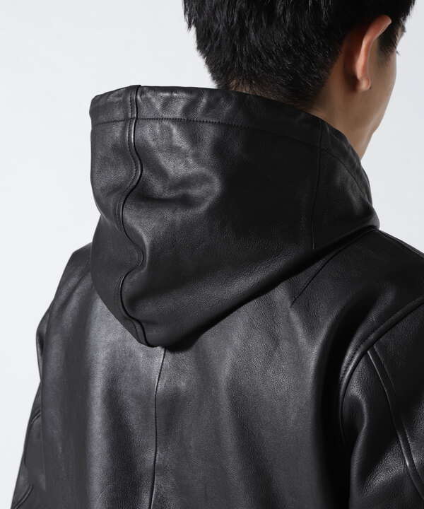 《WEB&DEPOT限定》LEATHER HOODIE/レザーフードジャケット