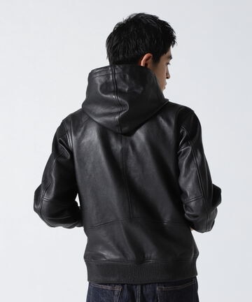 《WEB&DEPOT限定》LEATHER HOODIE/レザーフードジャケット