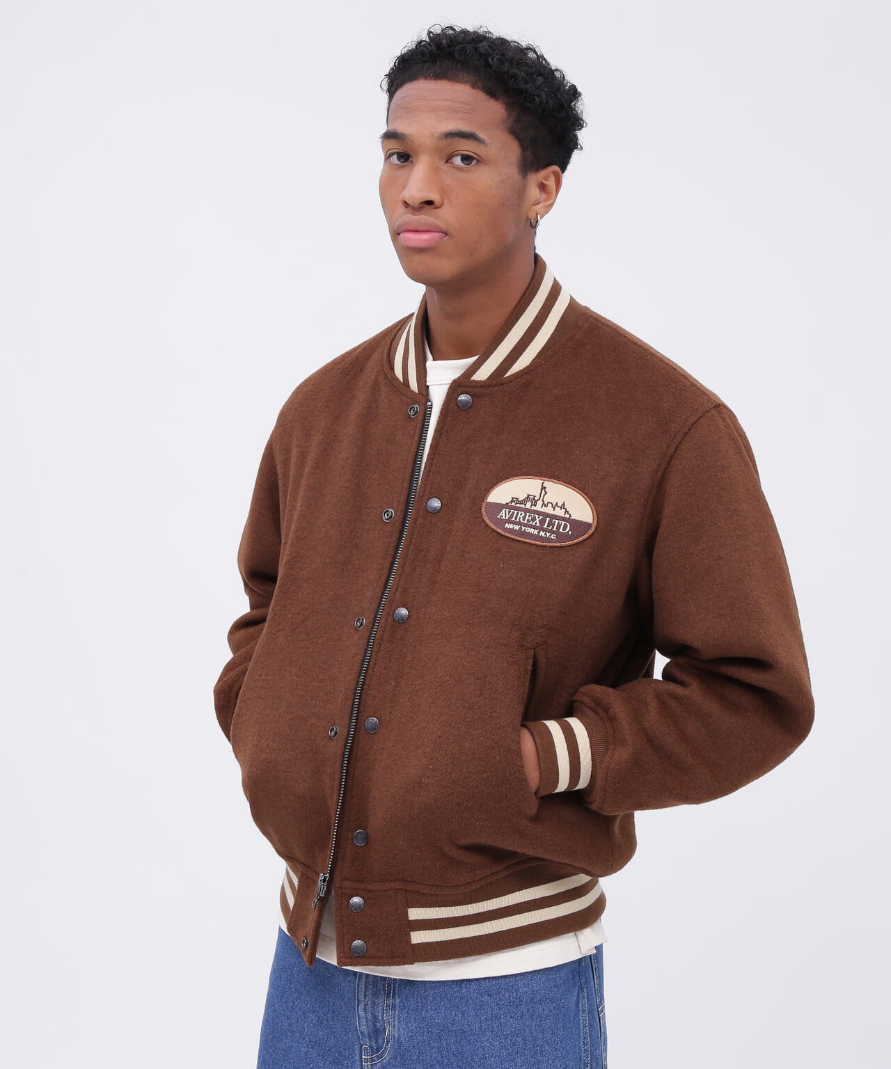 WOOL MOSSA VARSITY JACKET / ウールモッサ バーシティ ジャケット