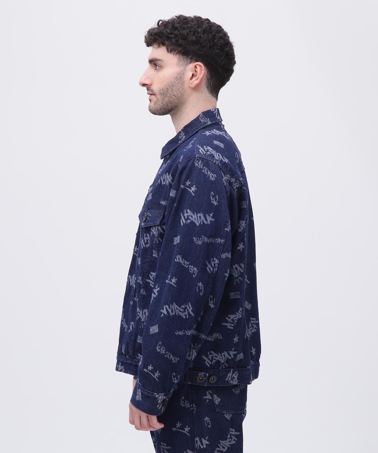 TAGGING JACQUARD DENIM JACKET/タギング ジャガード デニムジャケット