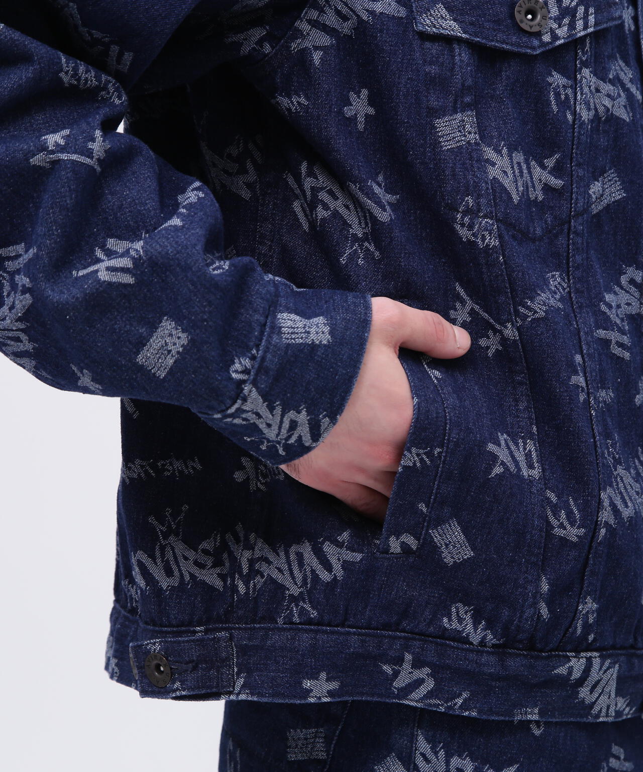 TAGGING JACQUARD DENIM JACKET/タギング ジャガード デニムジャケット