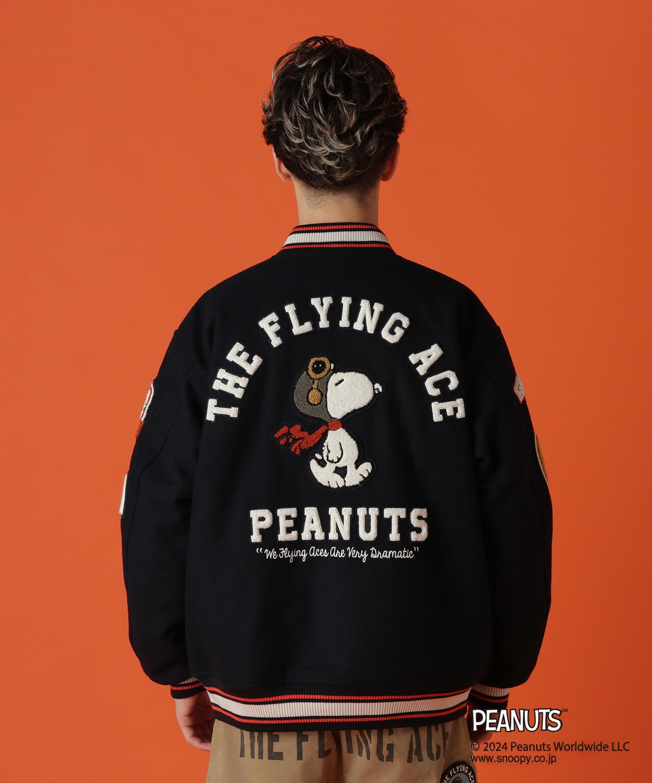 《AVIREX × PEANUTS》STADIUM JACKET "FLYING ACE" / スタジアムジャケット "フライング エース"