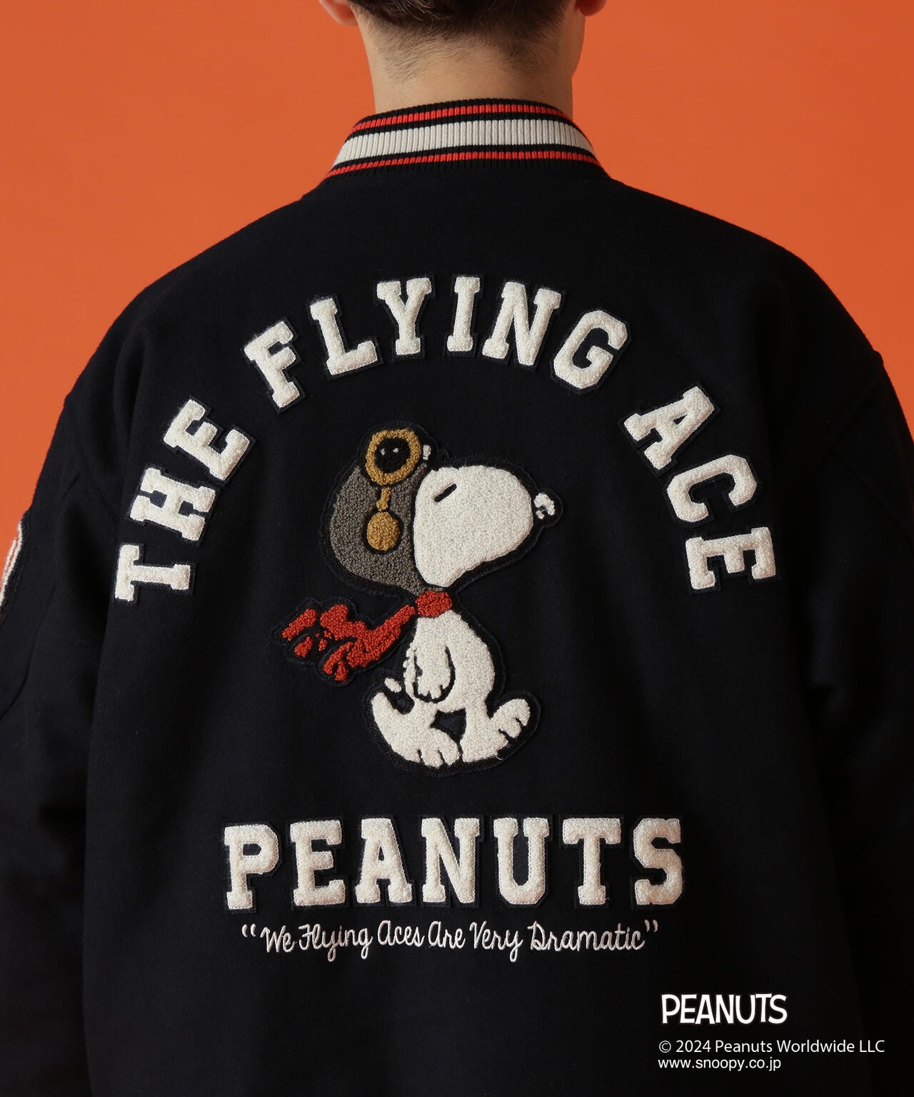 《AVIREX × PEANUTS》STADIUM JACKET "FLYING ACE" / スタジアムジャケット "フライング エース"