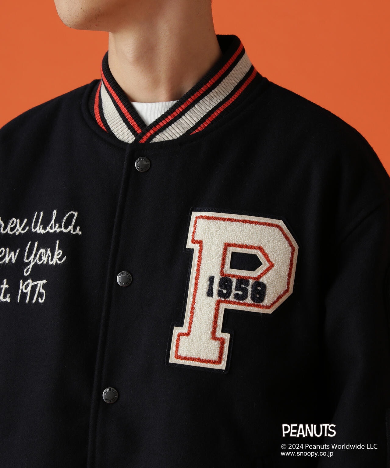 《AVIREX × PEANUTS》STADIUM JACKET "FLYING ACE" / スタジアムジャケット "フライング エース"