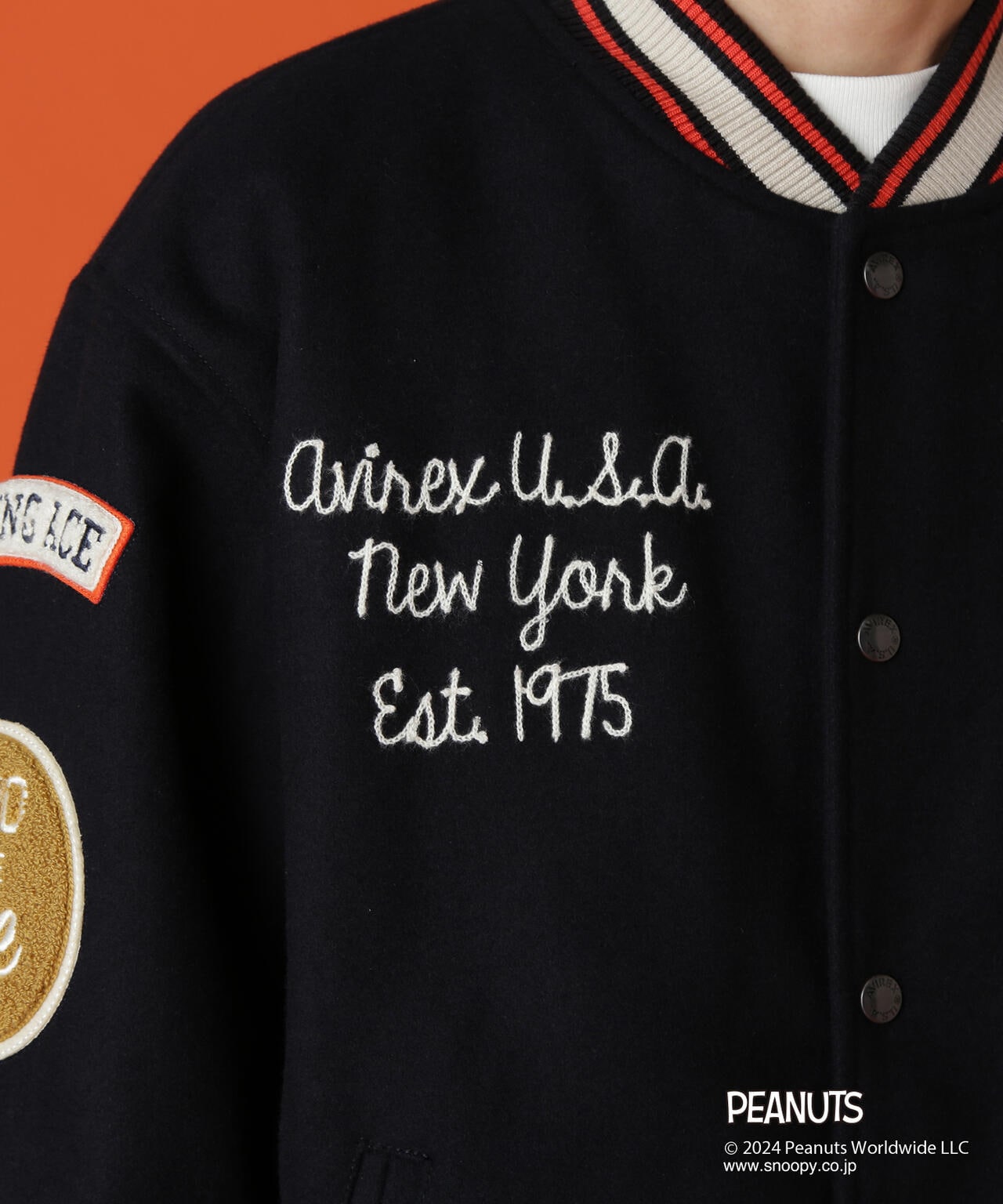 《AVIREX × PEANUTS》STADIUM JACKET "FLYING ACE" / スタジアムジャケット "フライング エース"