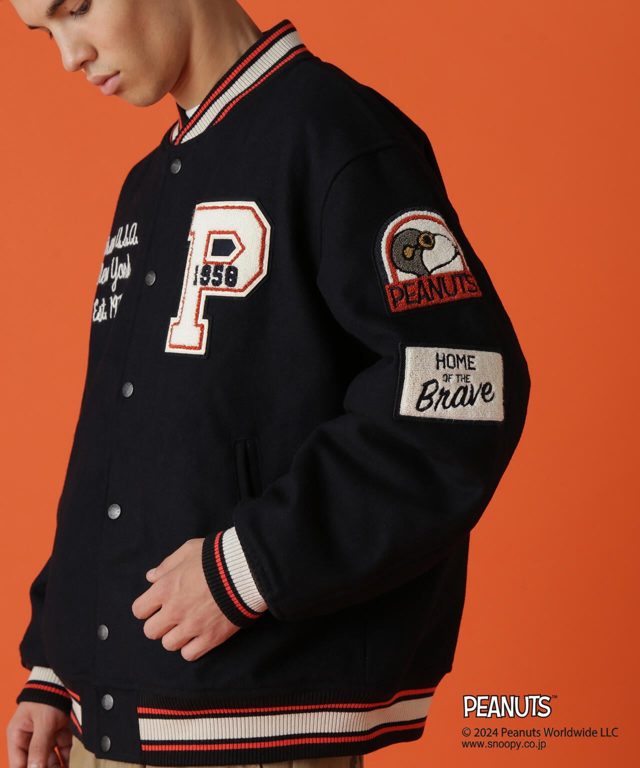 《AVIREX × PEANUTS》STADIUM JACKET "FLYING ACE" / スタジアムジャケット "フライング エース"