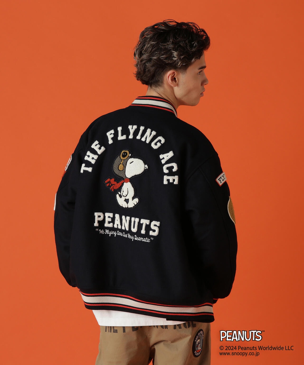 《AVIREX × PEANUTS》STADIUM JACKET "FLYING ACE" / スタジアムジャケット "フライング エース"