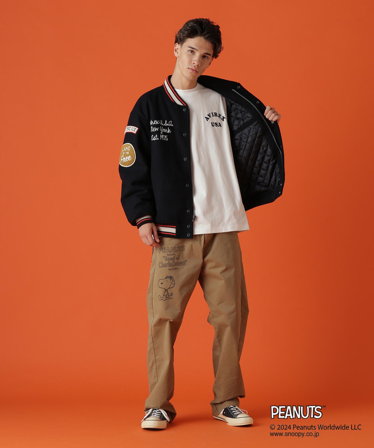 《AVIREX × PEANUTS》STADIUM JACKET "FLYING ACE" / スタジアムジャケット "フライング エース"