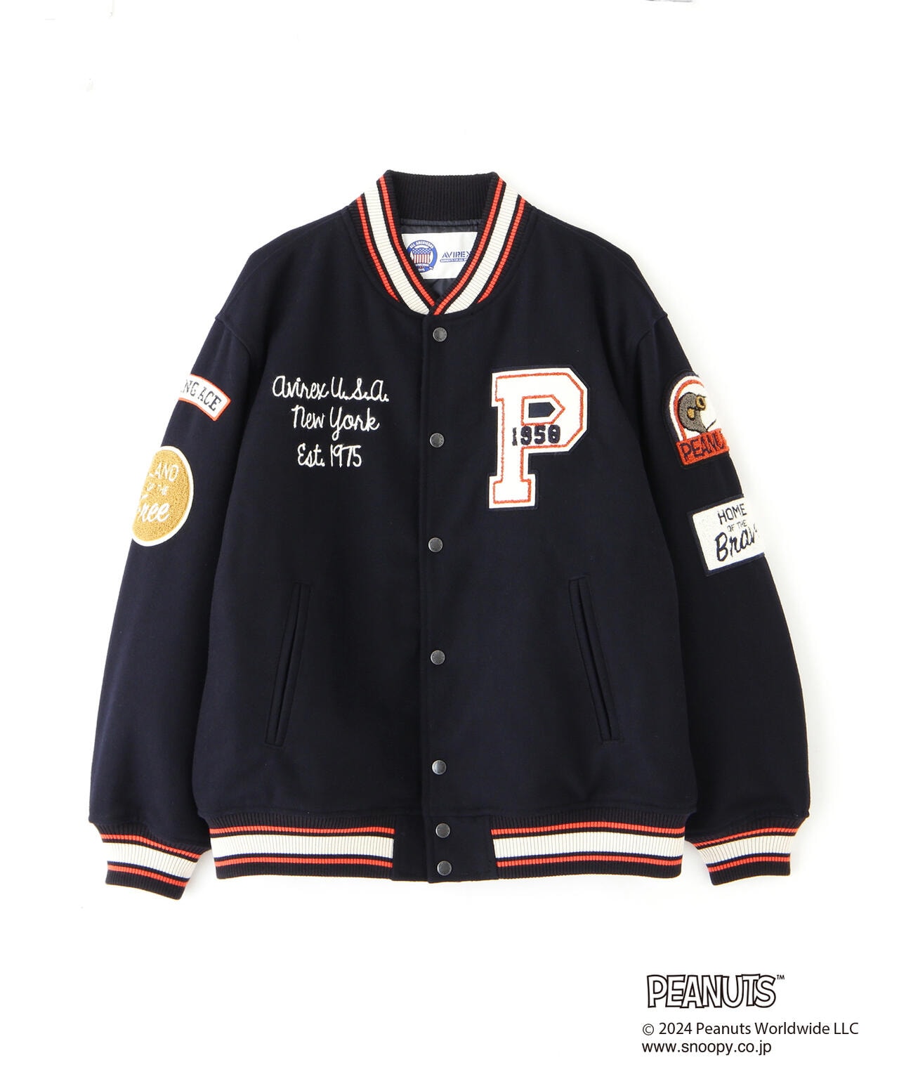 《AVIREX × PEANUTS》STADIUM JACKET "FLYING ACE" / スタジアムジャケット "フライング エース"