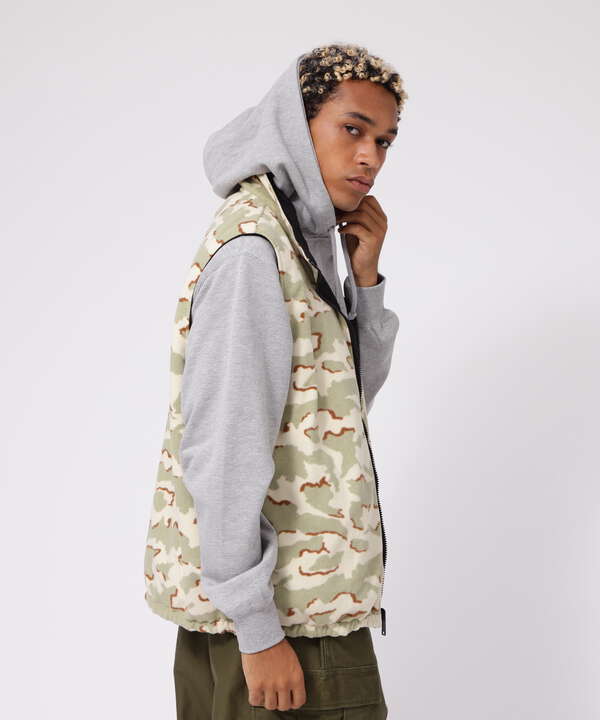 《直営店限定》REVERSIBLE FLEECE CAMO VEST / リバーシブル フリース