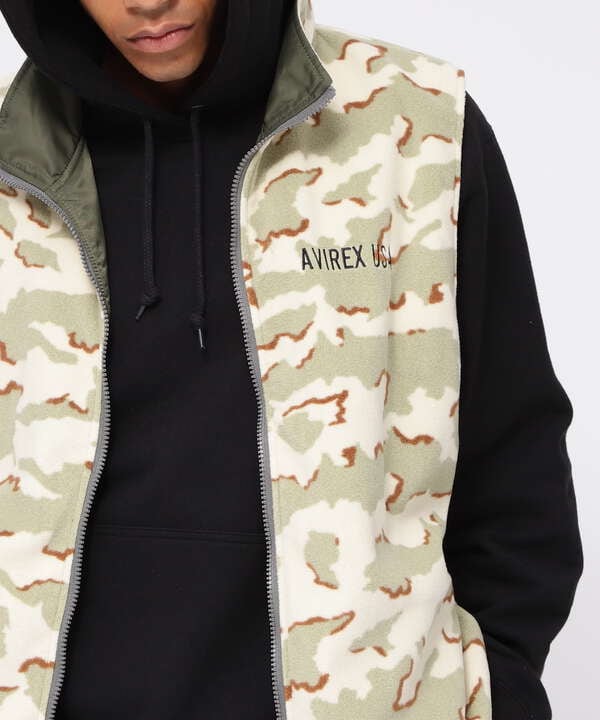 《直営店限定》REVERSIBLE FLEECE CAMO VEST / リバーシブル フリース