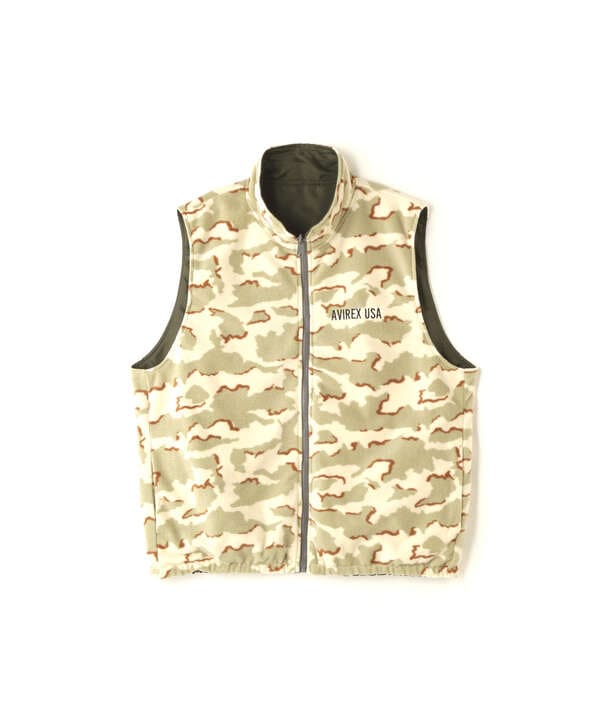 《直営店限定》REVERSIBLE FLEECE CAMO VEST / リバーシブル フリース