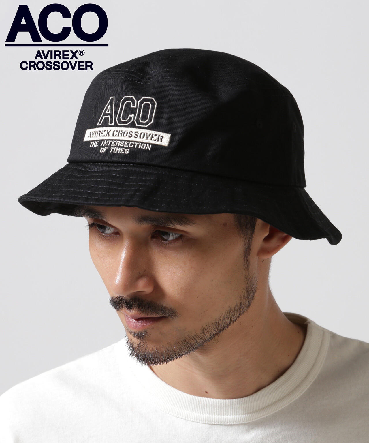 《CROSSOVER》ACO LOGO BUCKET HAT / アヴィレックス クロスオーバー バスケットハット / AVIREX