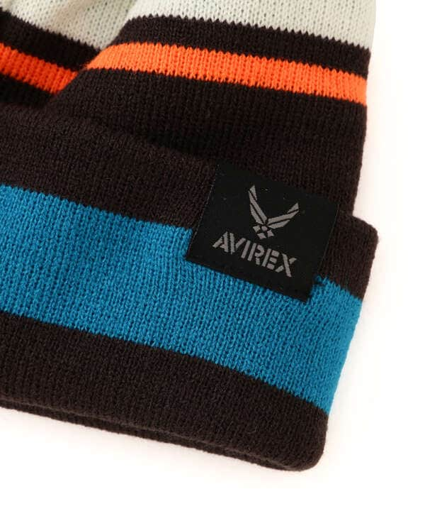 BONBON LOGO KNIT WATCH CAP / ボンボン ロゴ ニットワッチキャップ / AVIREX / アヴィレックス