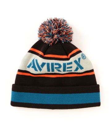 BONBON LOGO KNIT WATCH CAP / ボンボン ロゴ ニットワッチキャップ / AVIREX / アヴィレックス