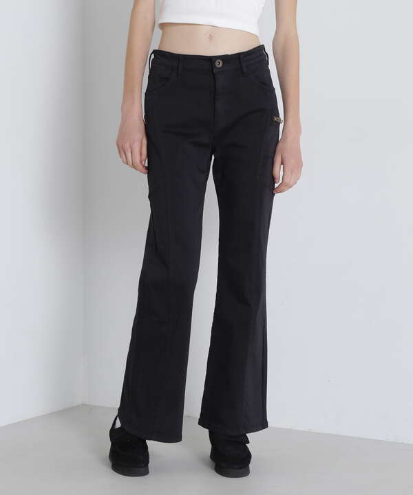 【直営店限定】SATIN FLARE STRECH PANTS/サテンフレアストレッチパンツ