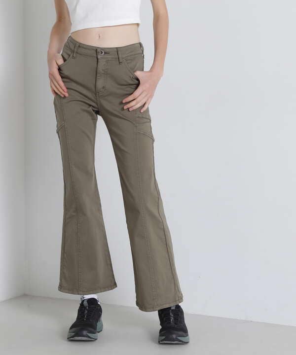 【直営店限定】SATIN FLARE STRECH PANTS/サテンフレアストレッチパンツ