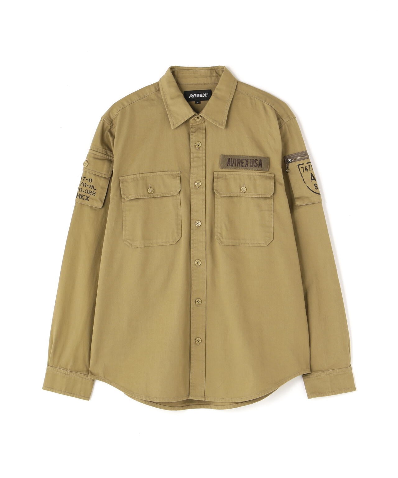 BASIC FATIGUE KHAKI L/S SHIRT/長袖 ファティーグ カーキ シャツ | AVIREX ( アヴィレックス ) | US  ONLINE STORE（US オンラインストア）