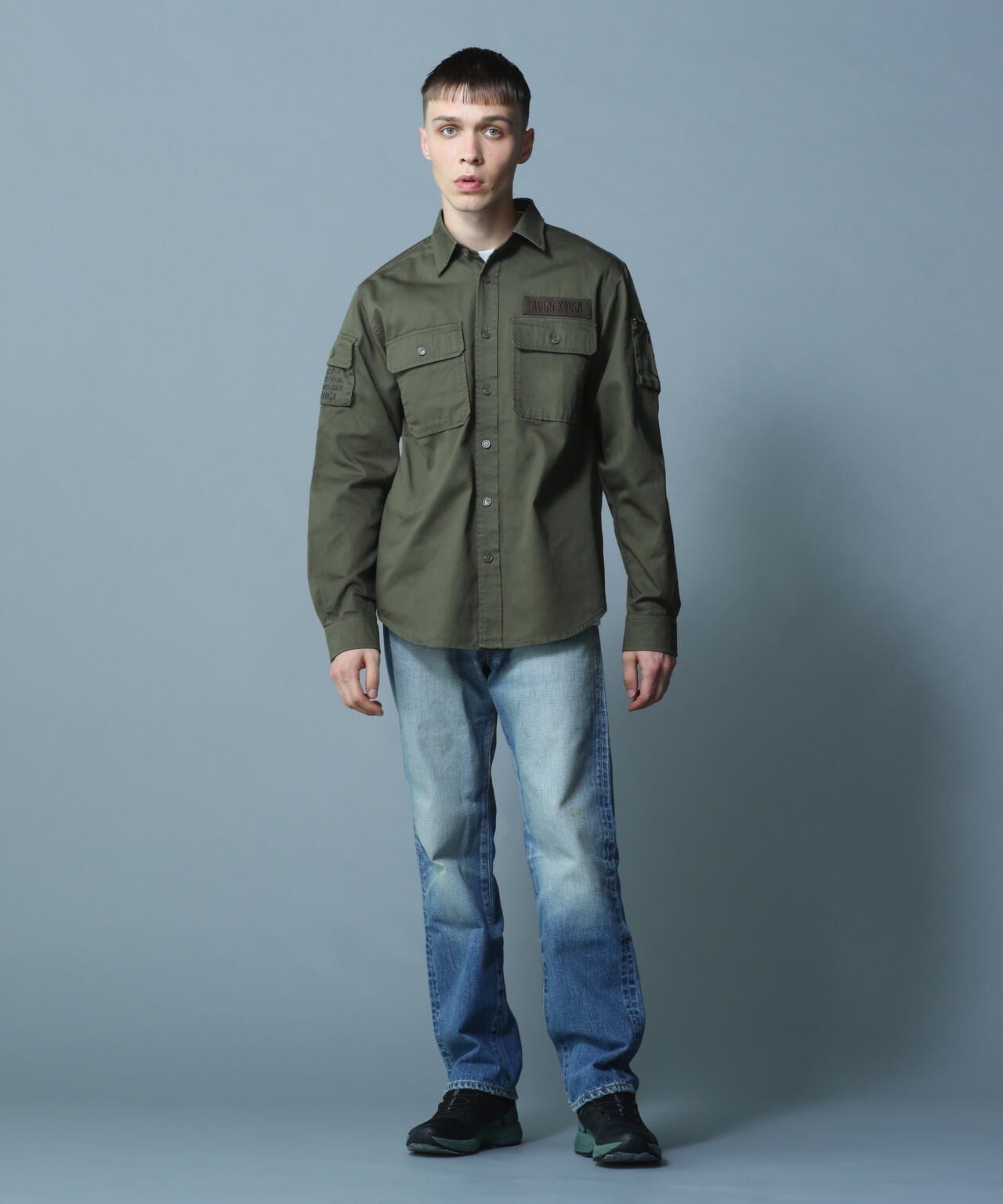 BASIC FATIGUE KHAKI L/S SHIRT/長袖 ファティーグ カーキ シャツ | AVIREX ( アヴィレックス ) | US  ONLINE STORE（US オンラインストア）