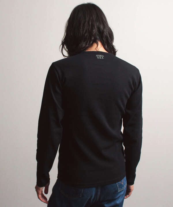 《DAILY》RIB L/S V-NECK T-SHIRT/リブ 長袖 ブイネック Tシャツ  デイリーウェア