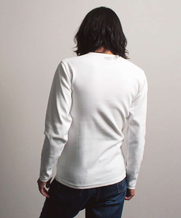 《DAILY》RIB L/S V-NECK T-SHIRT/リブ 長袖 ブイネック Tシャツ  デイリーウェア