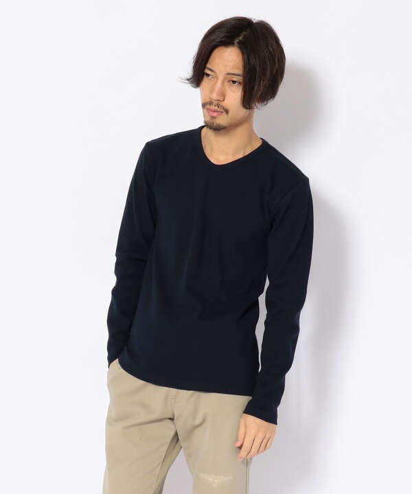 《DAILY》RIB L/S V-NECK T-SHIRT/リブ 長袖 ブイネック Tシャツ  デイリーウェア