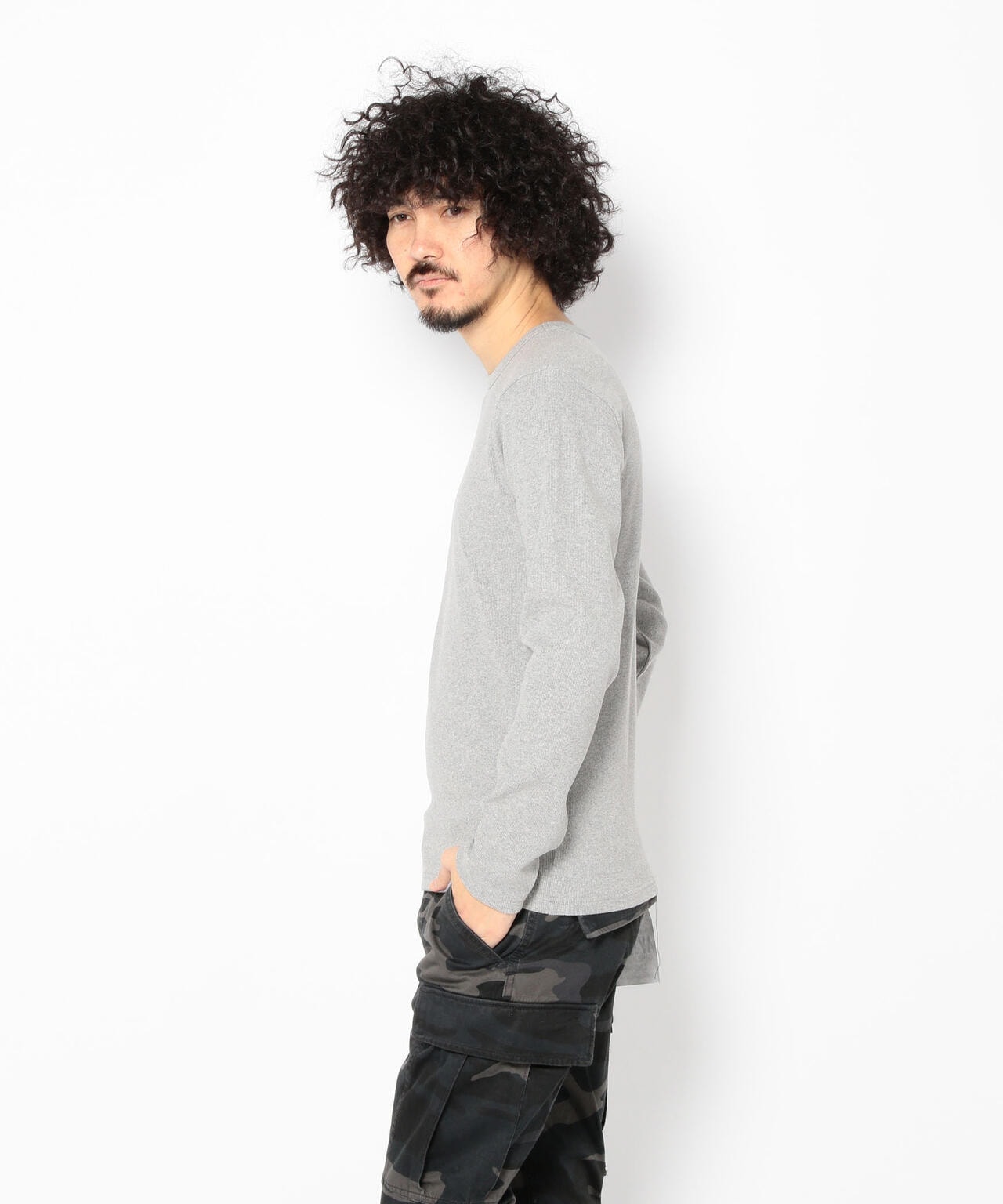 《DAILY/デイリー》RIB L/S CREW NECK T-SHIRT/リブ 長袖 クルーネック Tシャツ  デイリーウェア